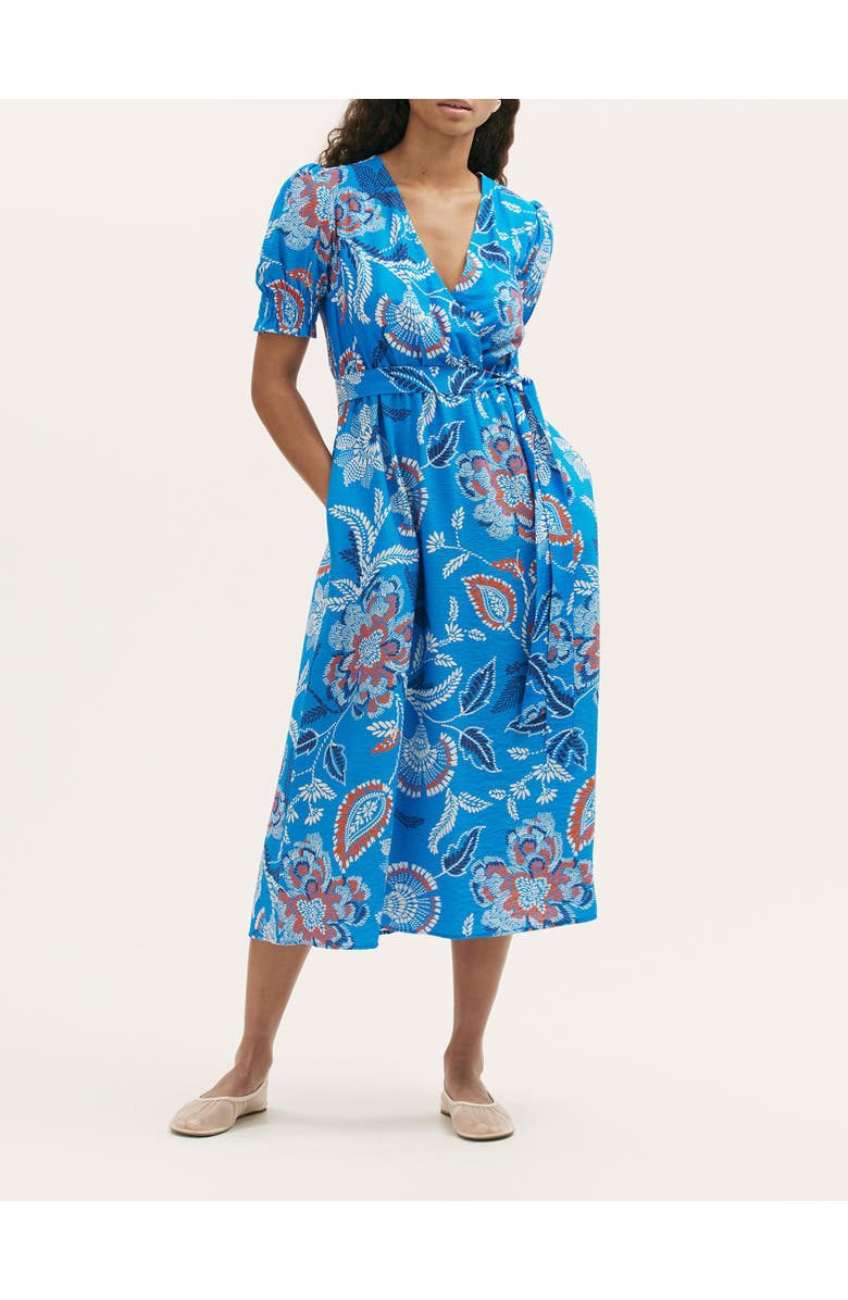 Finery London Nicoleta Floral Midi Tea Dress, Alternate, color, Blue Floral
