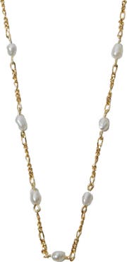 Argento Vivo Sterling Silver Freshwater Pearl Station Necklace