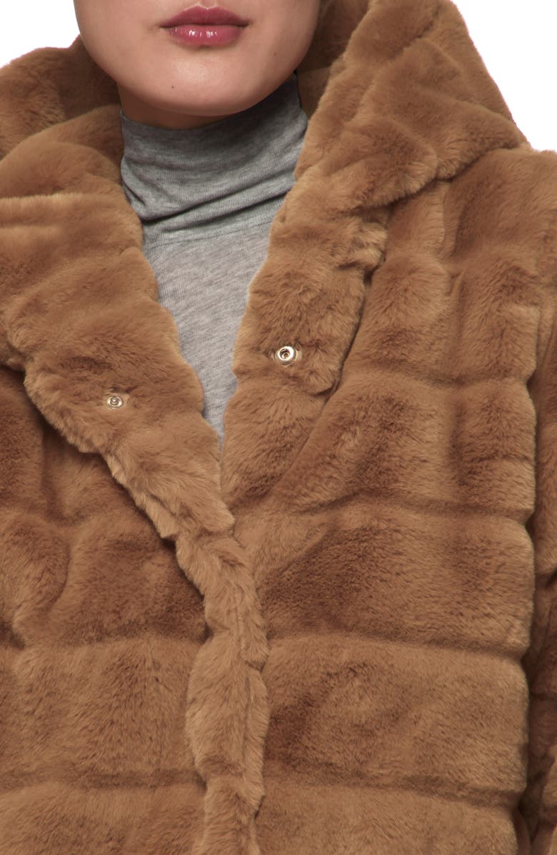 Apparis Hazel Faux Fur Hooded Puffer Car Coat, Alternate, color, 