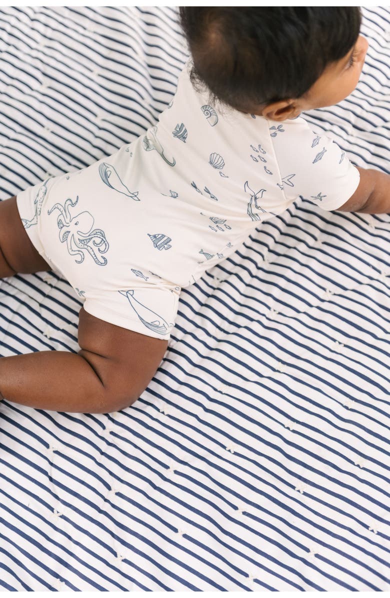 Pehr Kids' Short Sleeve One-Piece Rashguard Swimsuit, Alternate, color, Life Aquatic