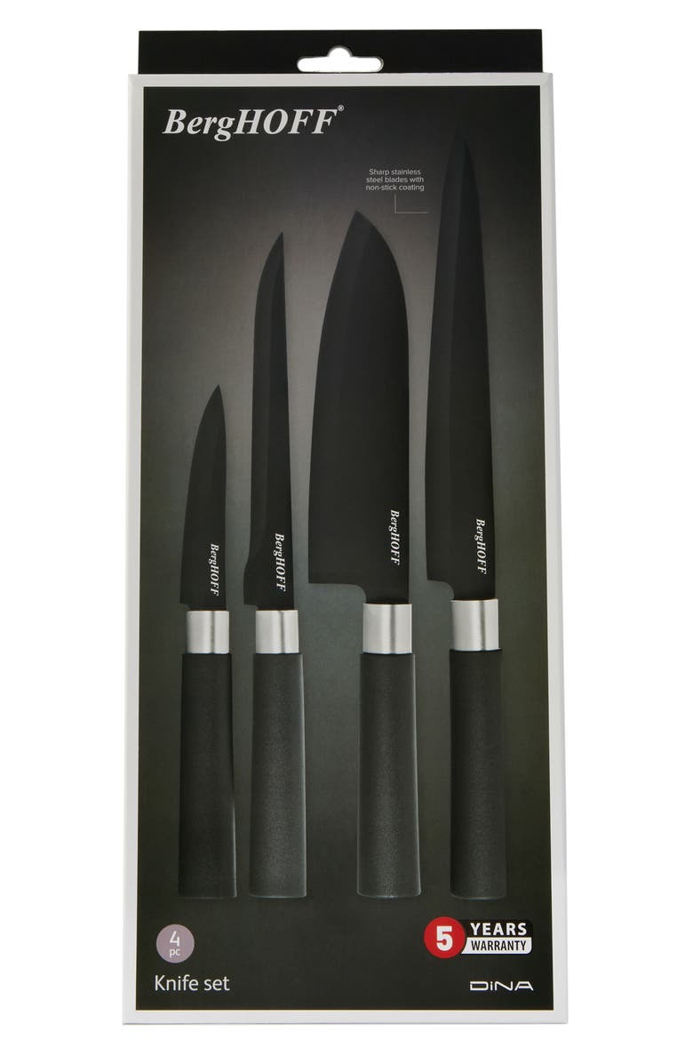 DiNA Prime 4-Piece Knife Set, Alternate, color, BLACK
