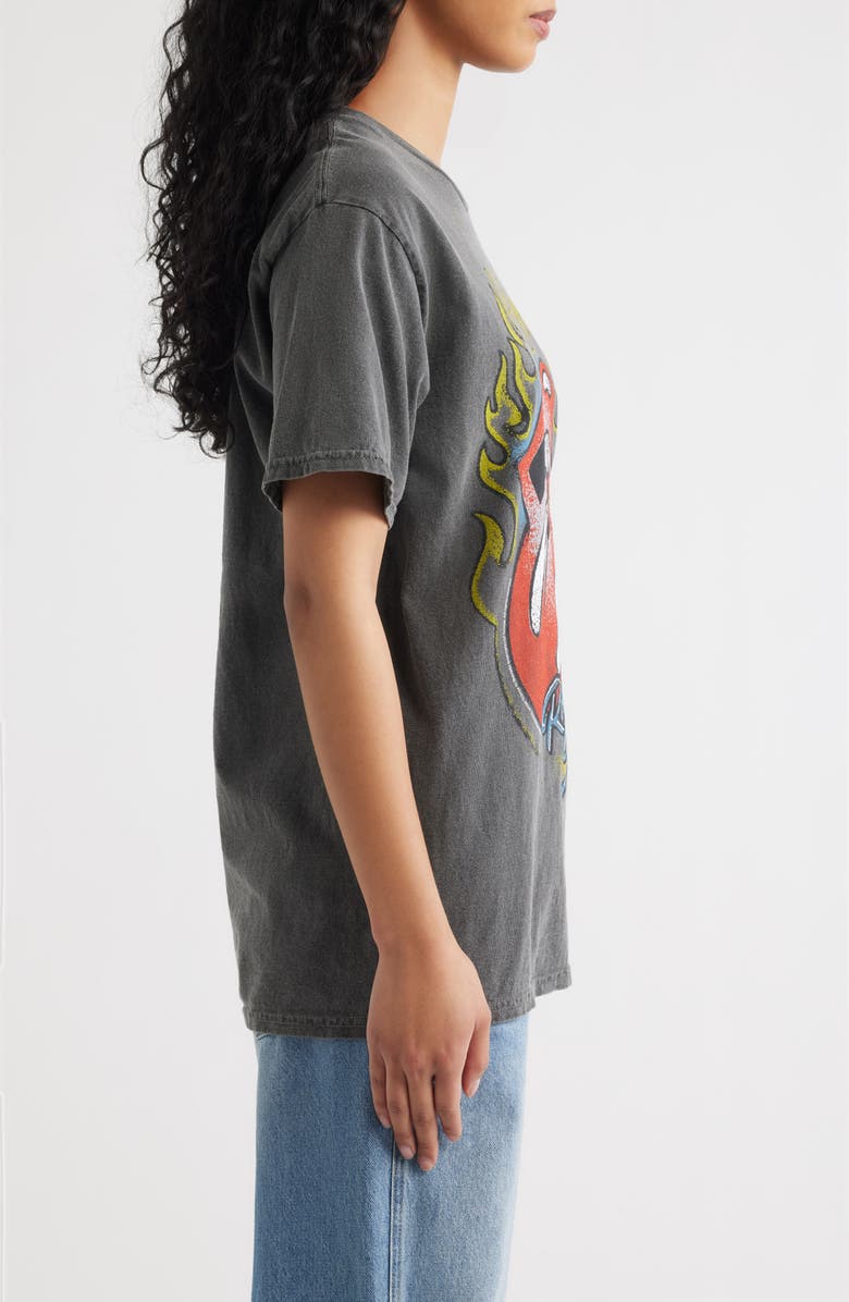 Junk Food Rolling Stones Flaming Hot Lips Graphic T-Shirt, Alternate, color, Vintage Black