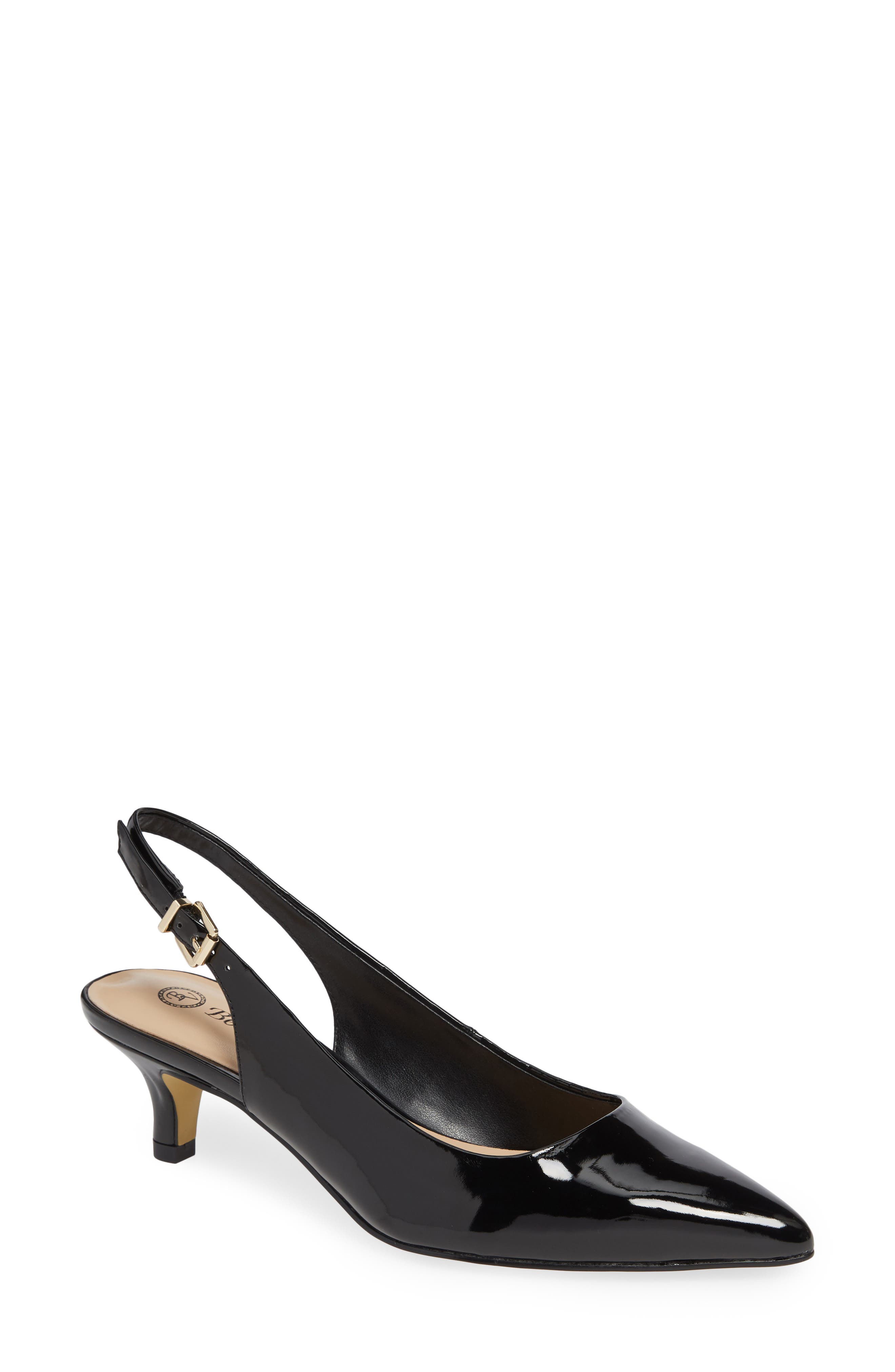 Bella Vita Scarlette Kitten Heel Slingback Pump, Main, color, Black Pat