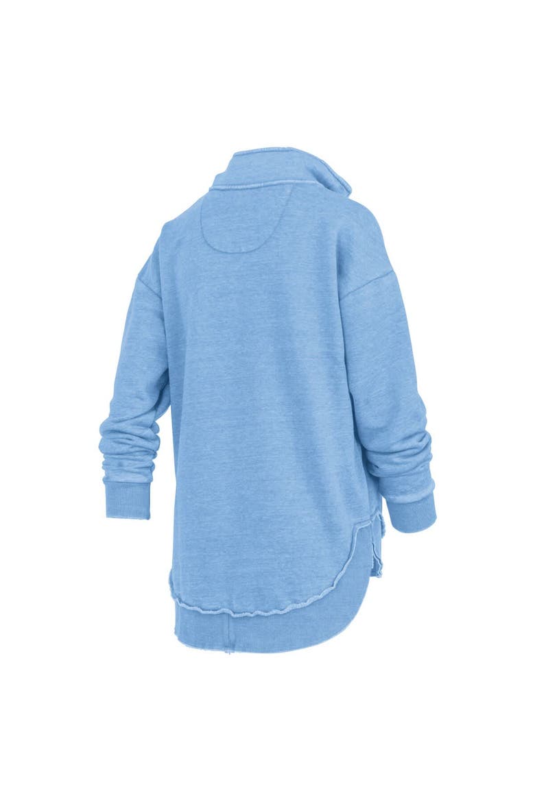 Women's Pressbox Light Blue North Carolina Tar Heels Northfork Sojourn Poncho Quarter-Zip Sweatshirt, Alternate, color, Light Blue