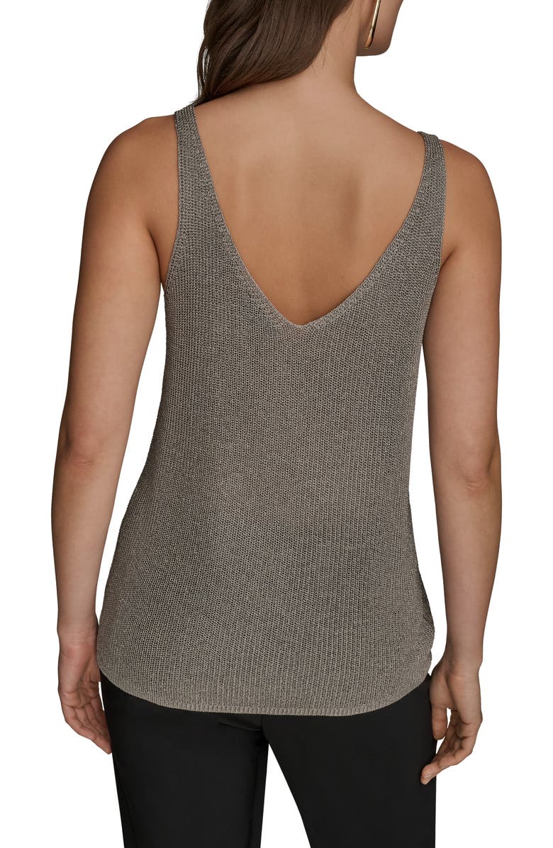 Donna Karan New York Metallic Sleeveless Sweater, Alternate, color, Heather Ir