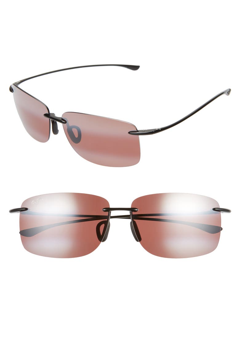 Hema 62mm PolarizedPlus2® Oversize Rimless Sunglasses, Main, color, MAUI ROSE/ GLOSS BLACK