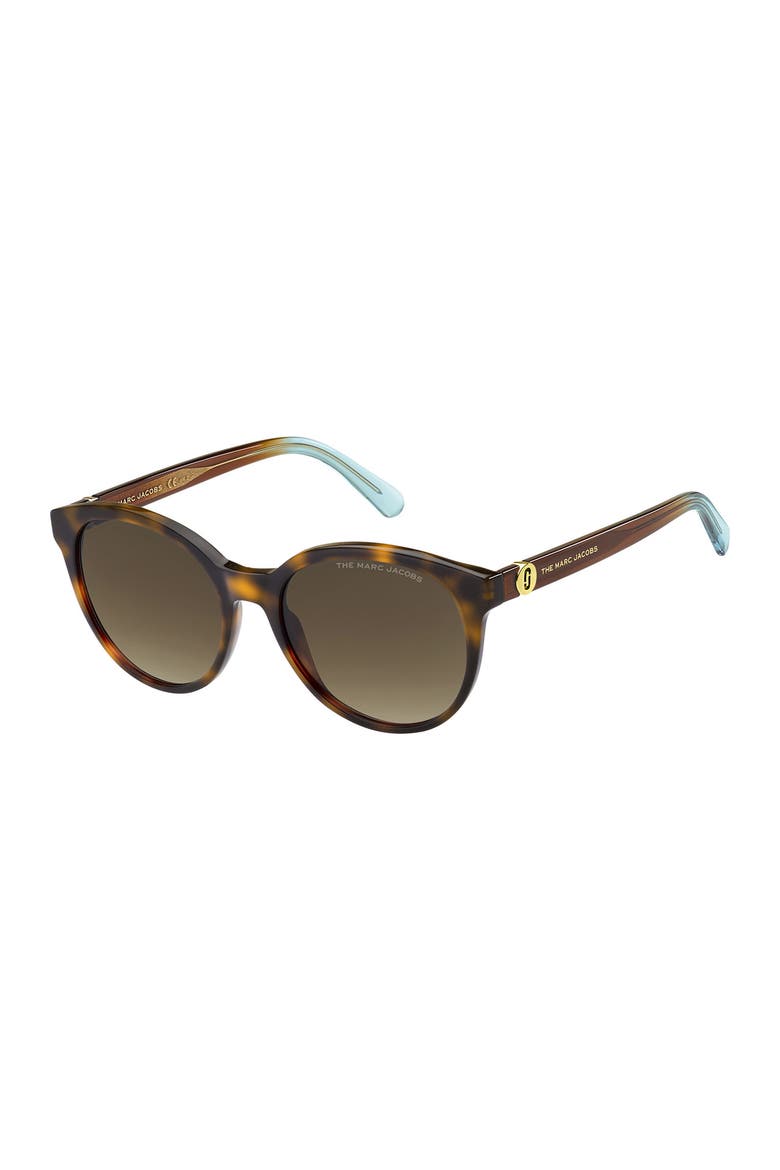 54mm Round Sunglasses, Alternate, color, HAVANA AZURE