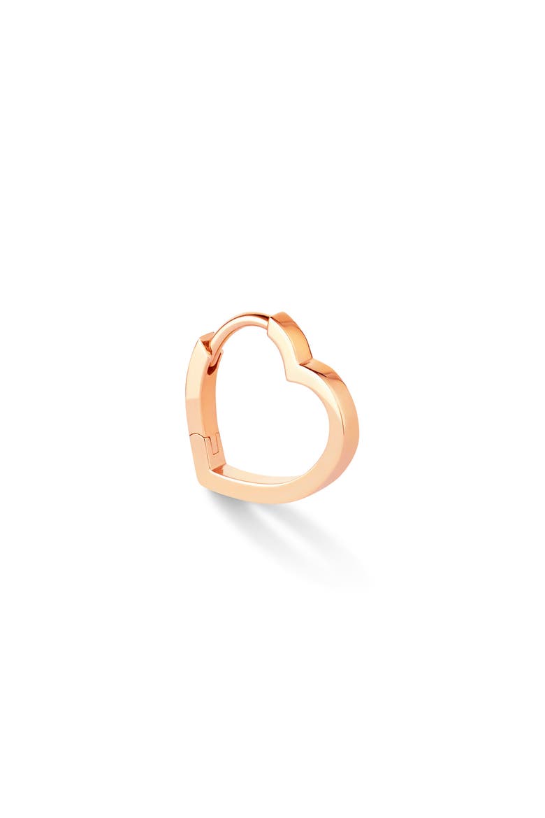 Antifer Single Heart Hoop Earring, Main, color, ROSE GOLD