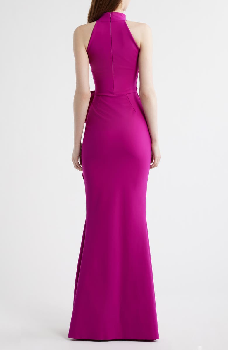 Chiara Boni La Petite Robe Gudrum High Neck Trumpet Gown, Alternate, color, Cyclamen