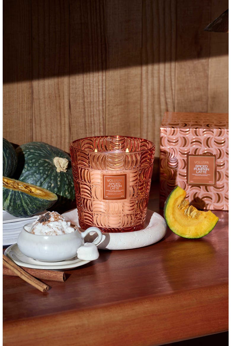 Spiced Pumpkin Latte 3-Wick Hearth Candle, Alternate, color, ORANGE