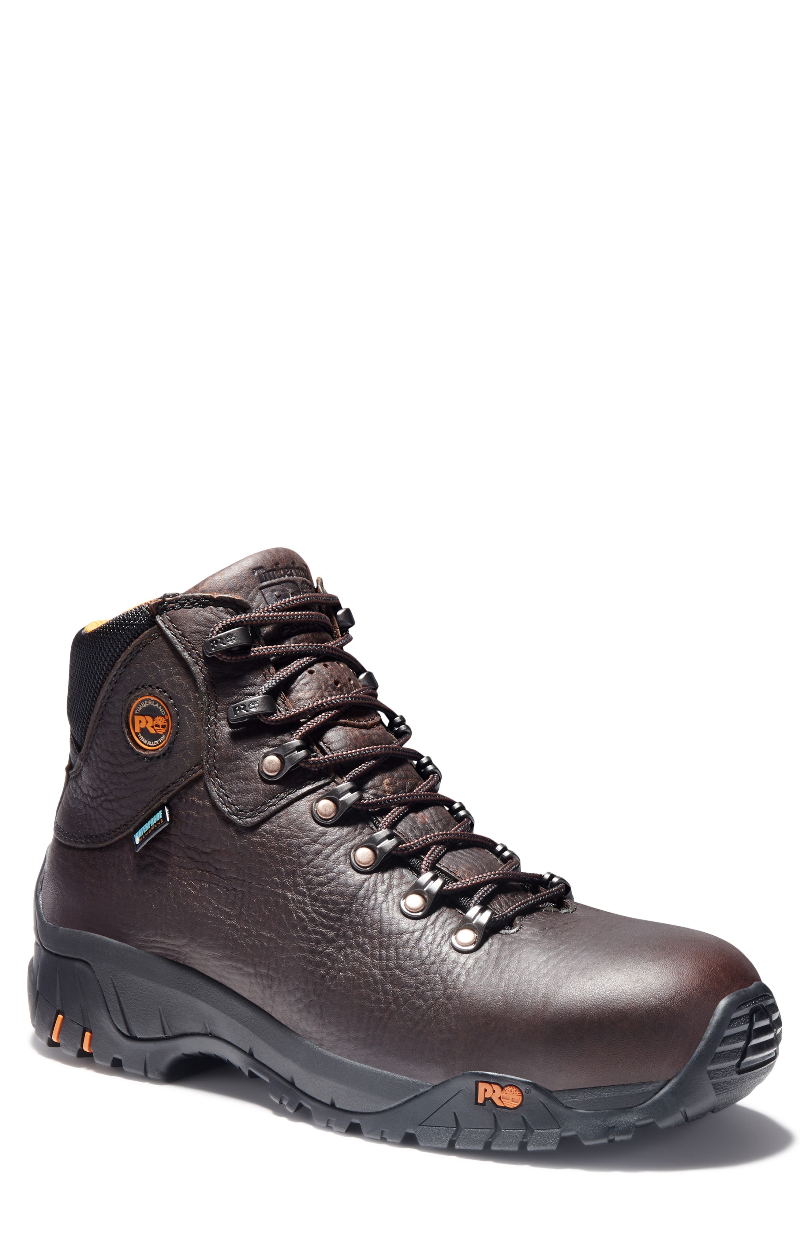 Timberland TiTAN Alloy Toe Waterproof Work Boot, Main, color, Brown