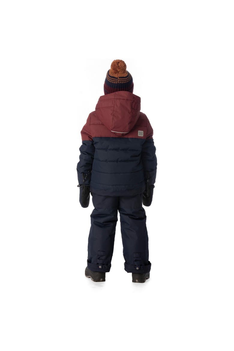 Play Jacket & Pants Fleece Neckwarmer Two Piece Snowsuit, Alternate, color, Navy and Burgundy