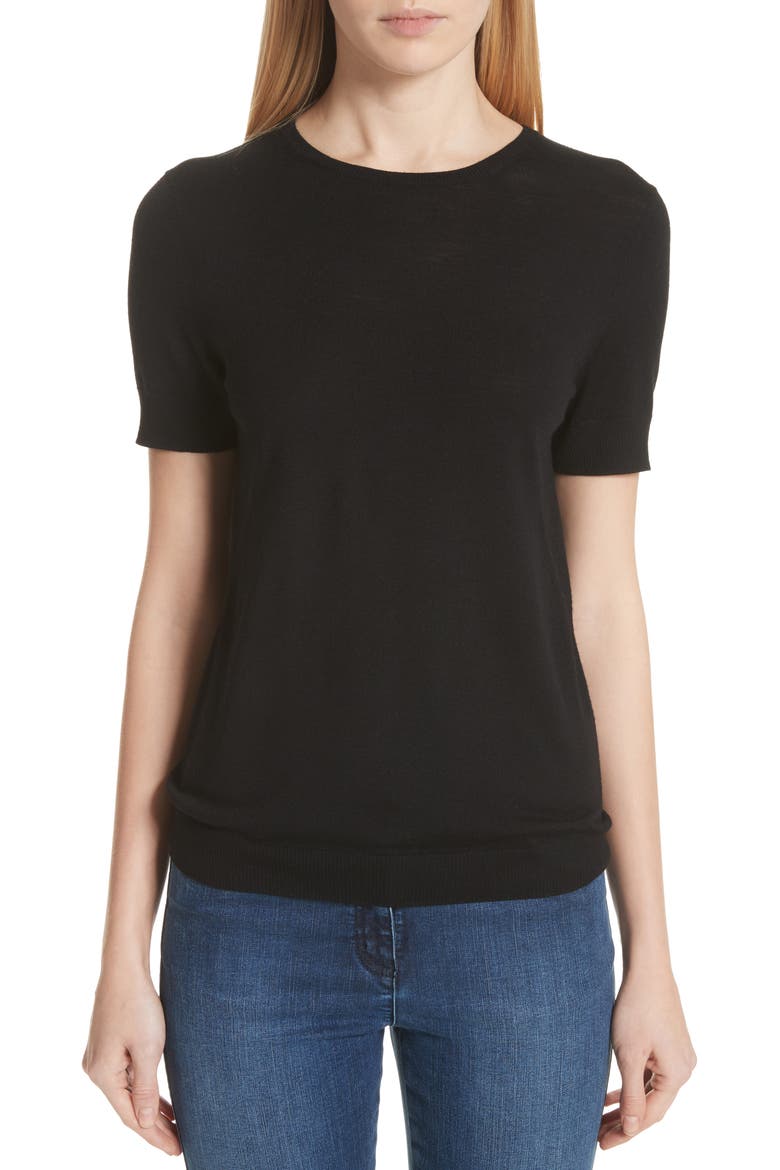 Jersey Knit Sweater, Main, color, CAVIAR