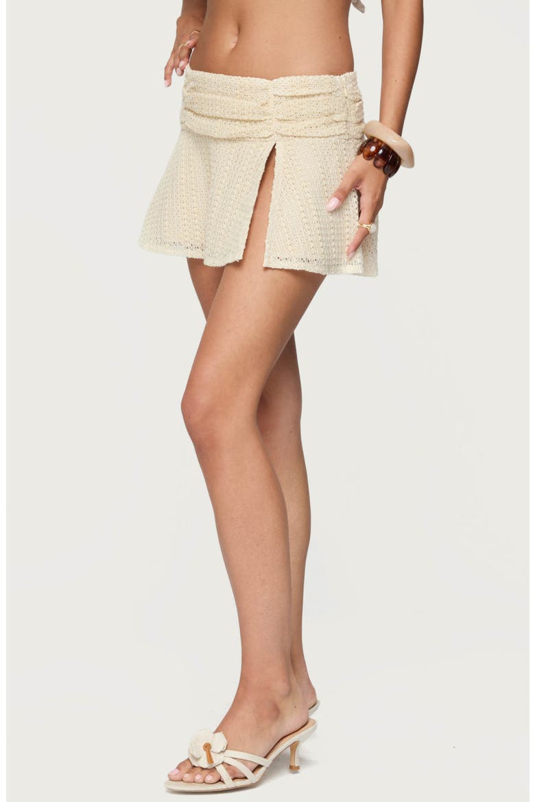 Anja Ruched Miniskirt, Alternate, color, CREAM