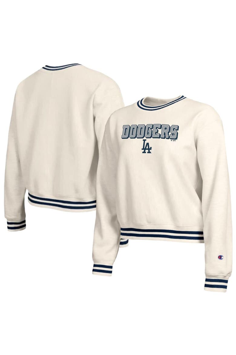 Women's Champion  Cream Los Angeles Dodgers Reverse Weave Sweatshirt, Main, color, Cream