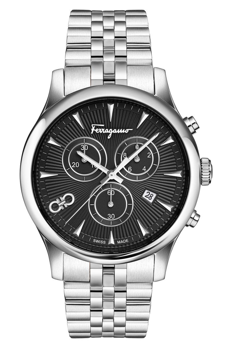 Duo Chronograph Bracelet Watch, 42mm, Main, color, STAINLESS STEEL