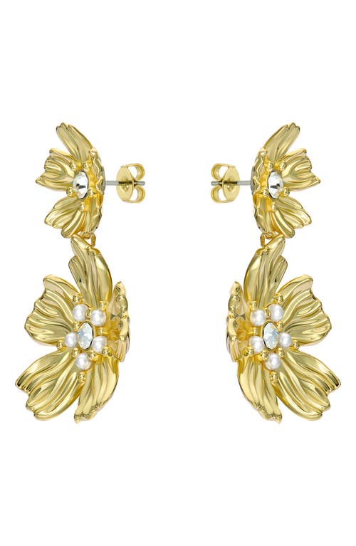 Ted Baker Pettala Flower Statement Drop Earrings In Gold