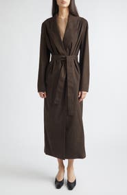GIA STUDIOS Cocoa Faux Suede Wrap Coat