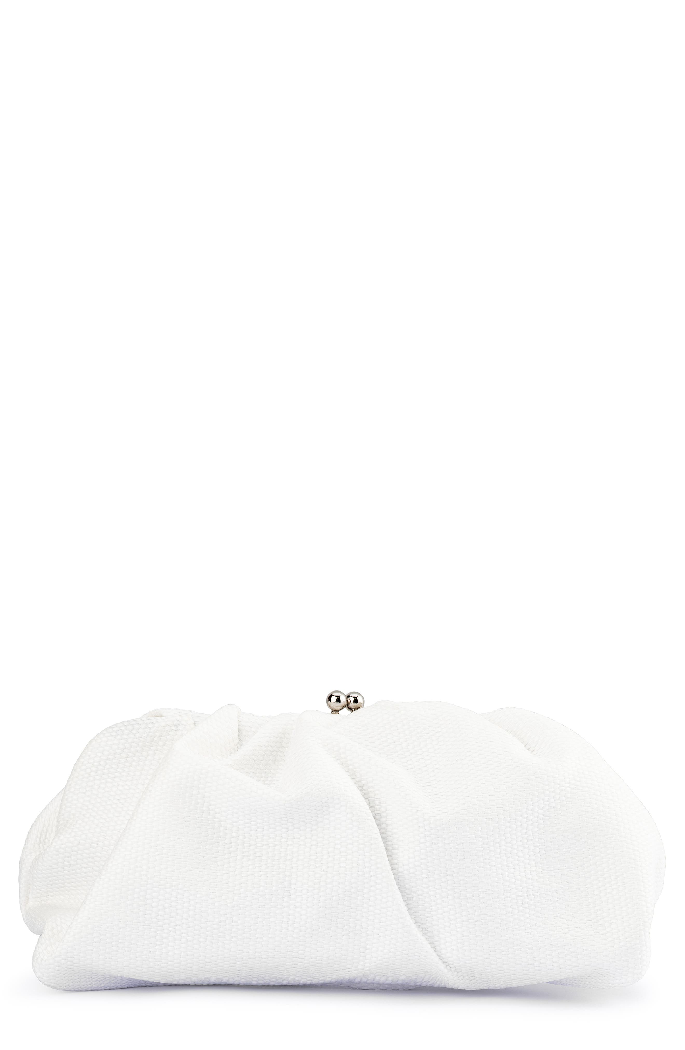 Olga Berg Queenie Woven Gathered Frame Clutch, Main, color, 