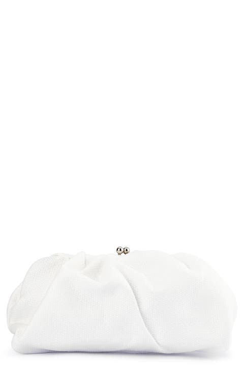 Queenie Woven Gathered Frame Clutch