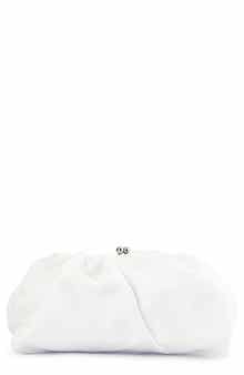 Olga Berg Queenie Woven Gathered Frame Clutch
