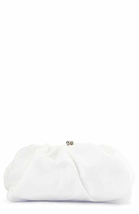 Olga Berg Queenie Woven Gathered Frame Clutch