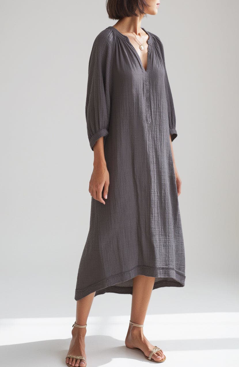 Gauze Dress with Pockets - image 4