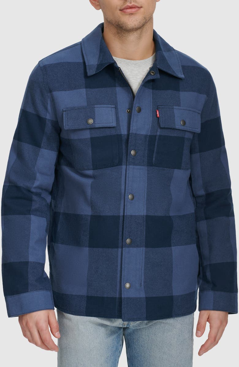 Levi's<sup>®</sup> Buffalo Check Water Resistant Flannel Shirt Jacket, Main, color,