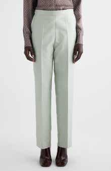Dries Van Noten Prati Satin Straight Leg Pants