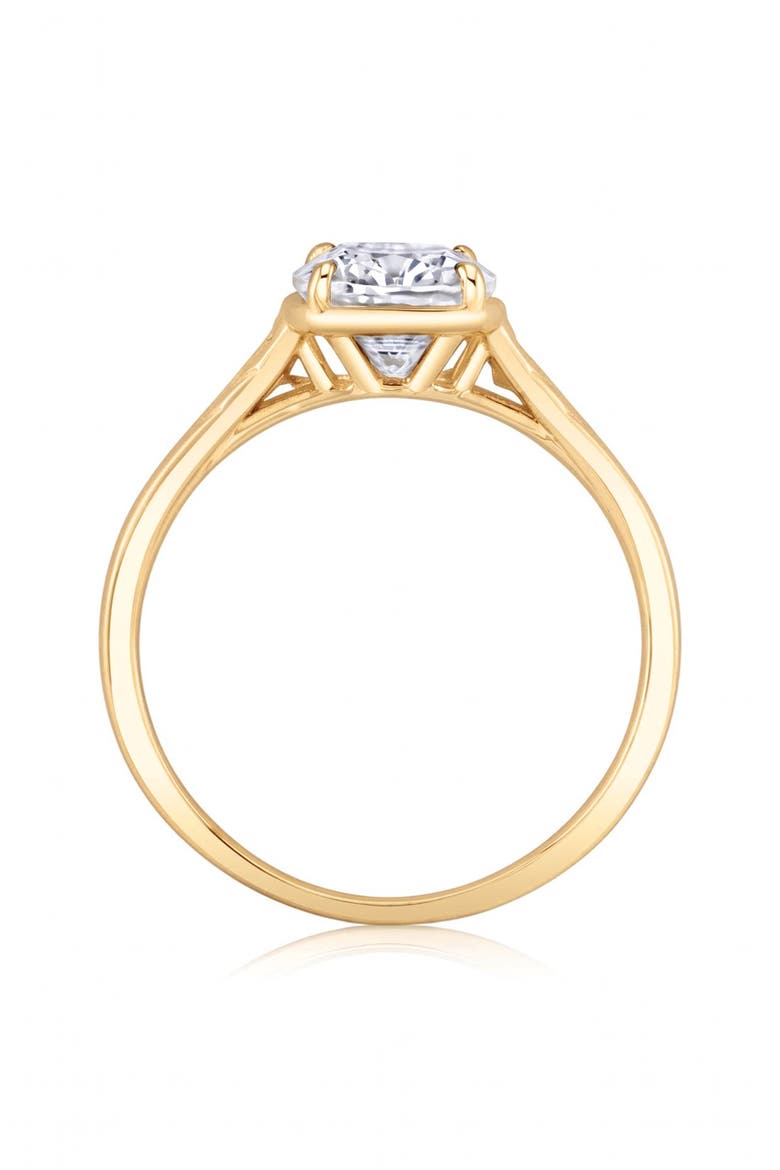 Cushion Cut Cubic Zirconia Solitaire Ring, Alternate, color, 18 KT YELLOW GOLD CLEAR CZ