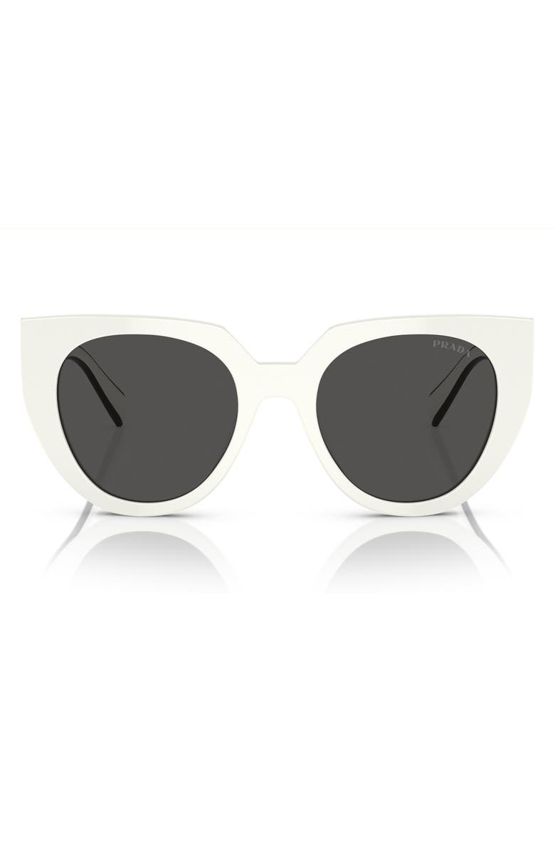 Prada 52mm Cat Eye Sunglasses, Main, color, Bone