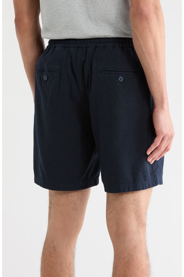 7-Inch Linen Blend Shorts, Alternate, color, NAVY SAPPHIRE - BLACK EOE