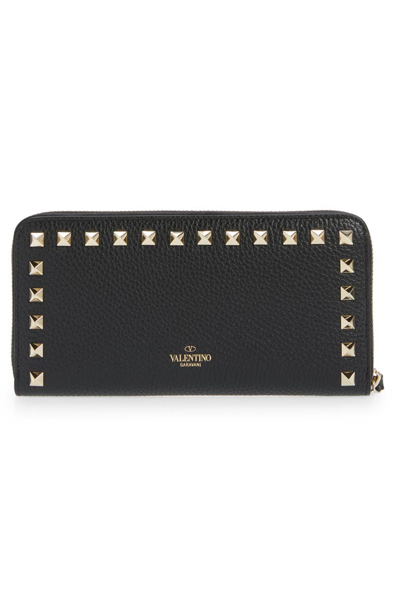 Valentino Garavani Rockstud Continental Leather Wallet, Alternate, color, 