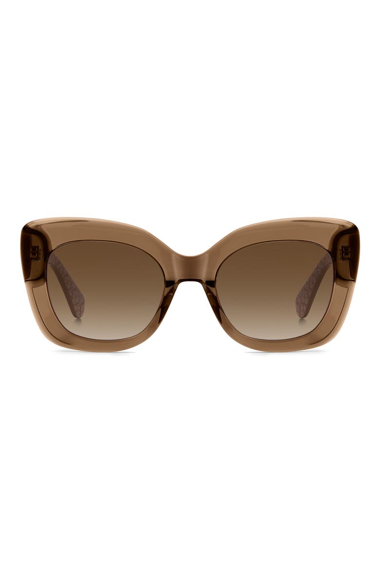 kalie 52mm gradient square sunglasses, Main, color, BEIGE CRYSTAL/ BROWN SF