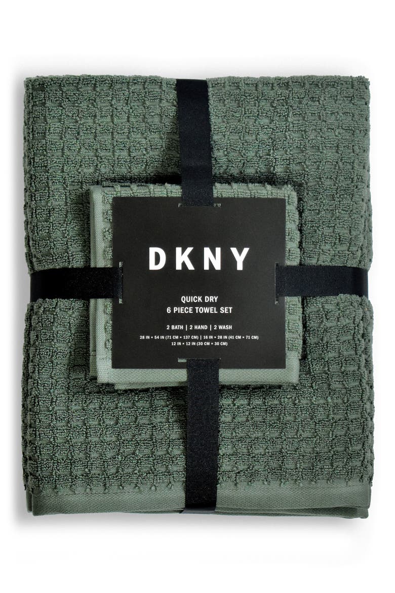 Quick Dry 6-Piece Bath Towel, Hand Towel & Washcloth Set, Alternate, color, MOSS