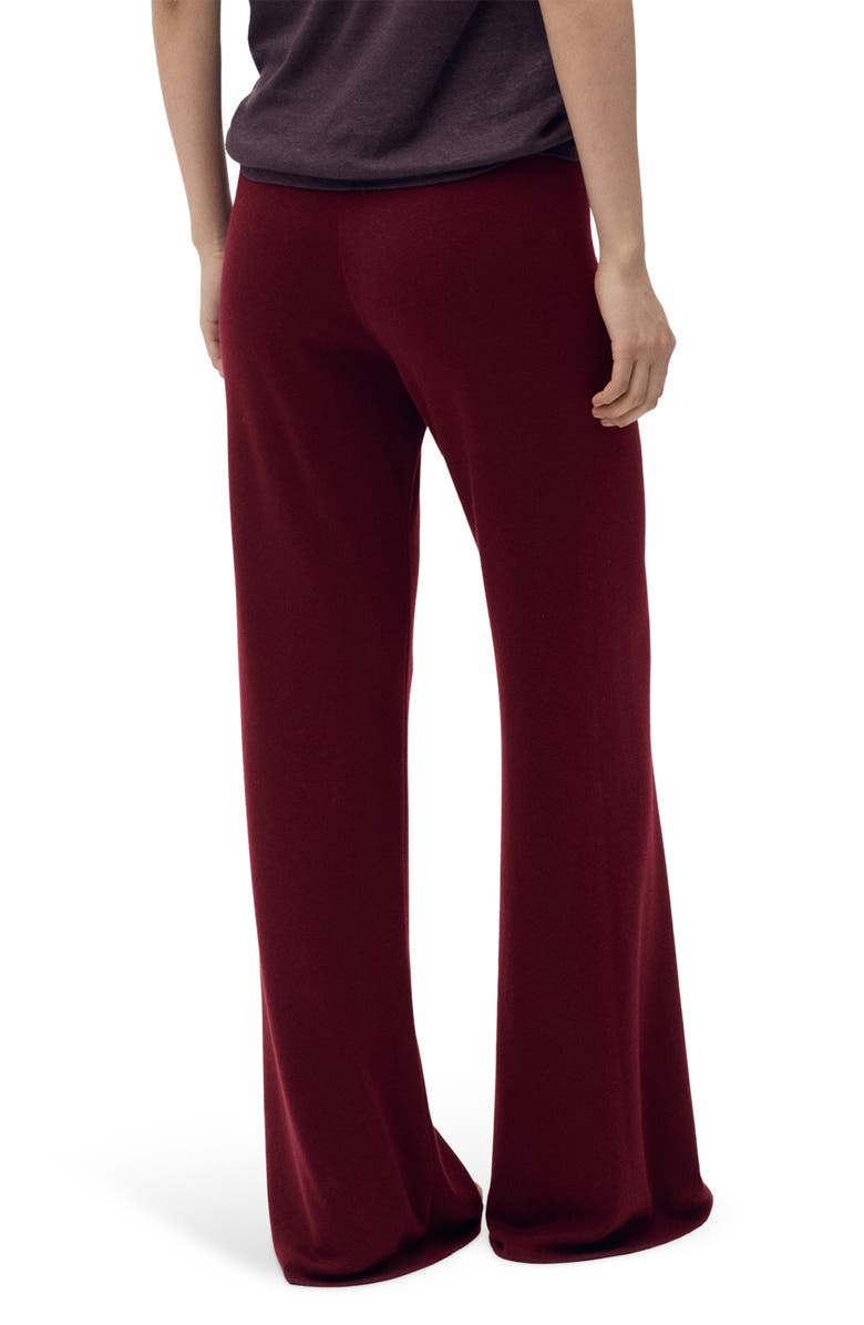 MANGO Pull-On Straight Leg Knit Pants, Alternate, color, Maroon