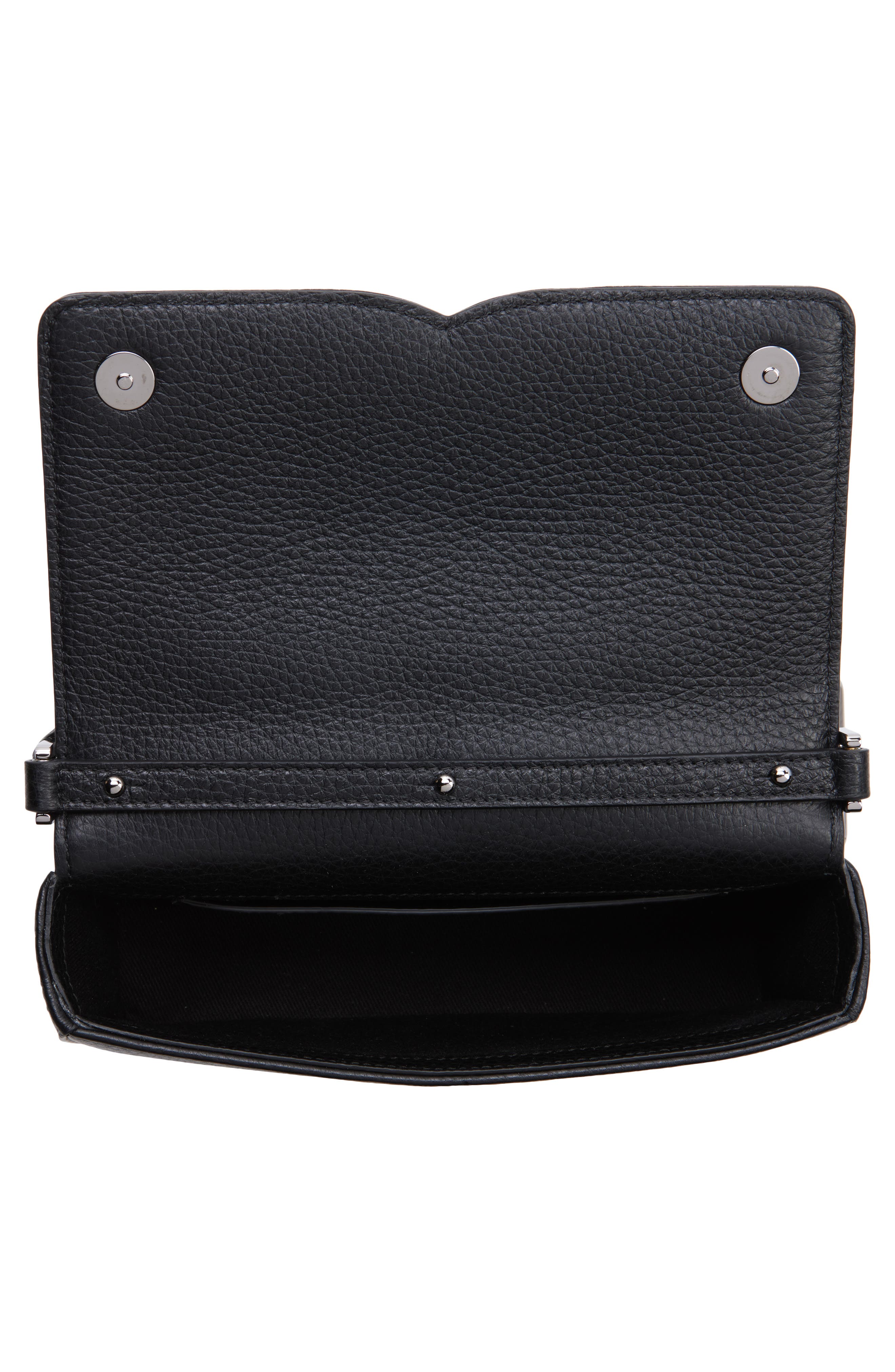 Dolce&Gabbana Mini Deerskin Leather Shoulder Bag, Alternate, color, Nero