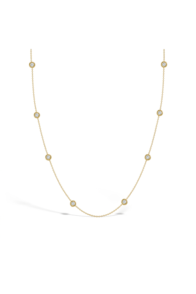 CZ Station Women's Necklace, Main, color, Gold