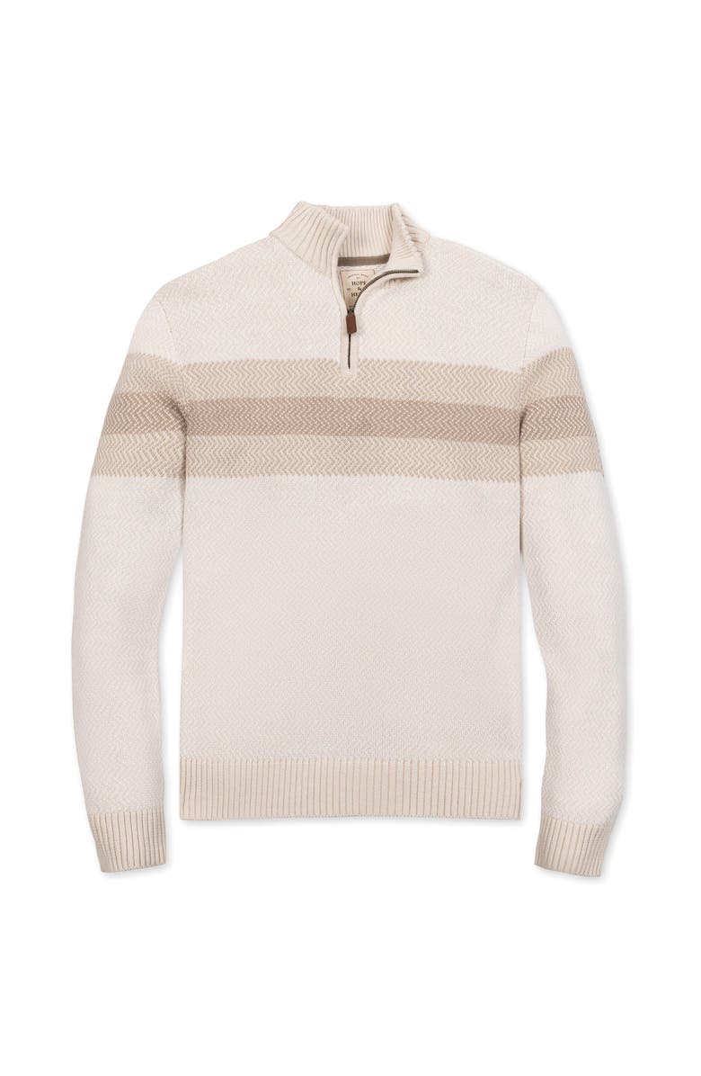 Hope & Henry Organic Half Zip Pullover Sweater, Alternate, color, Natural Chevron Chest Stripe