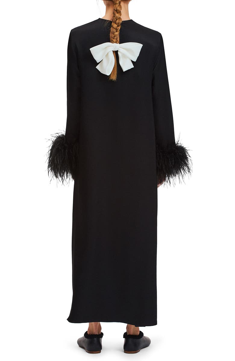 Sleeper Suxi Feather Trim Maxi Nightgown, Alternate, color, 