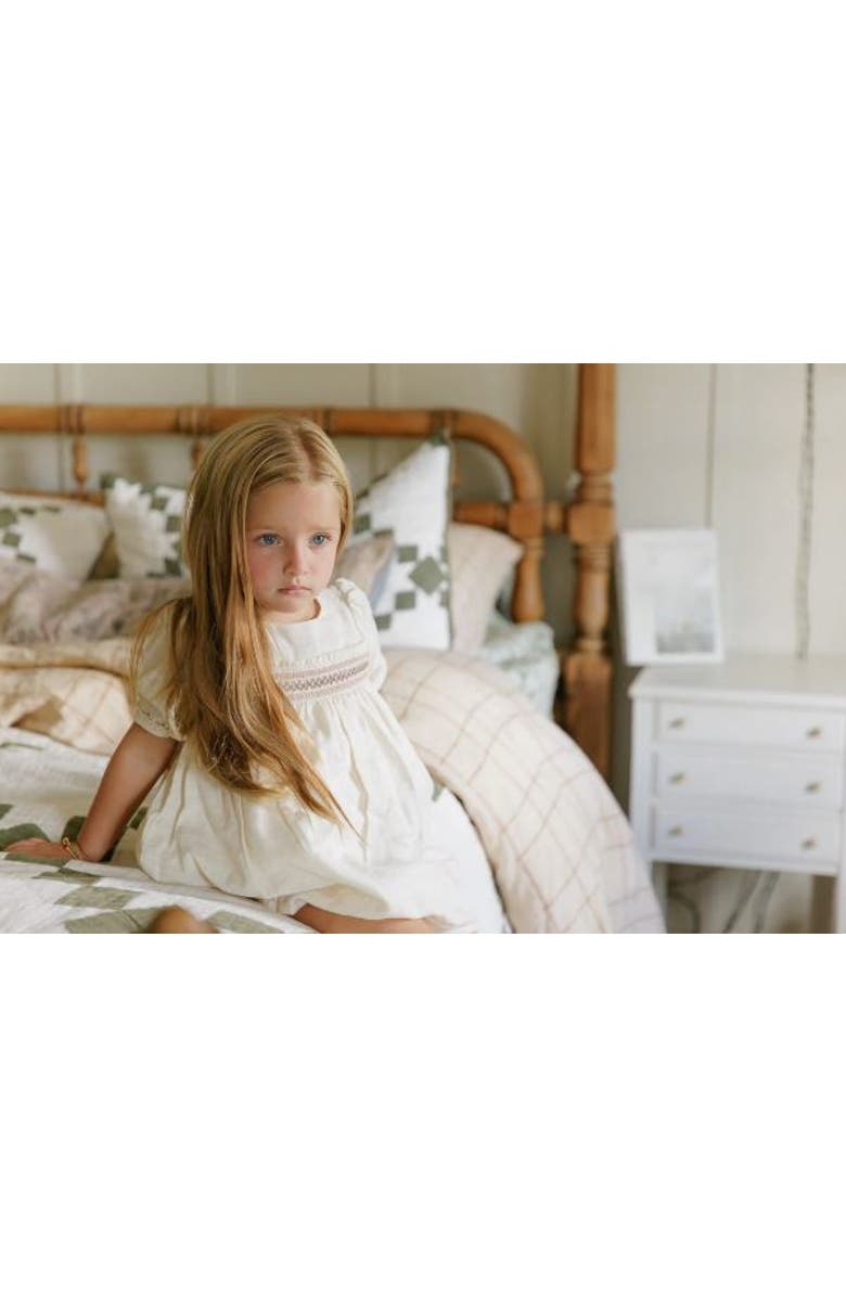 Ely's & Co. Looms Stitch Collection - 3/4 Smocked Linen Dress, Alternate, color, Natural