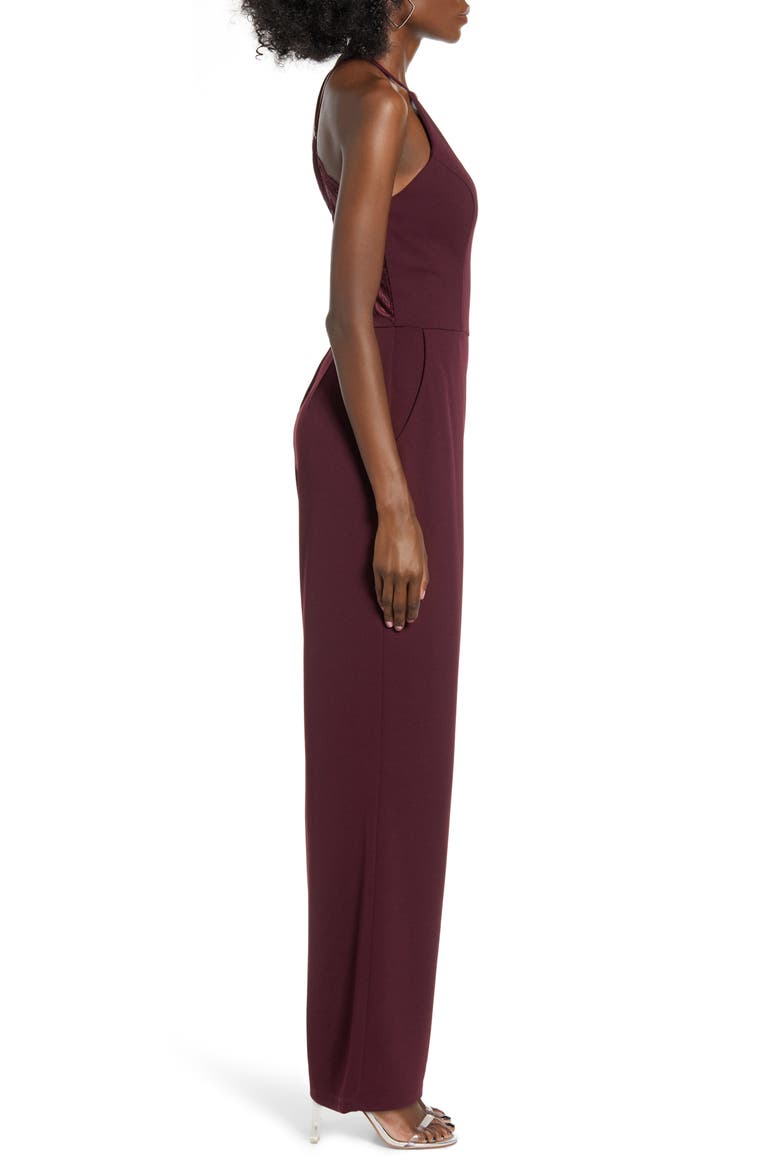 Lace Back Jumpsuit, Alternate, color, AUBERGINE