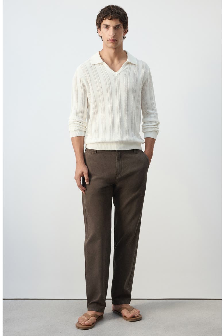 Polo Collar Sweater, Alternate, color, OFF WHITE