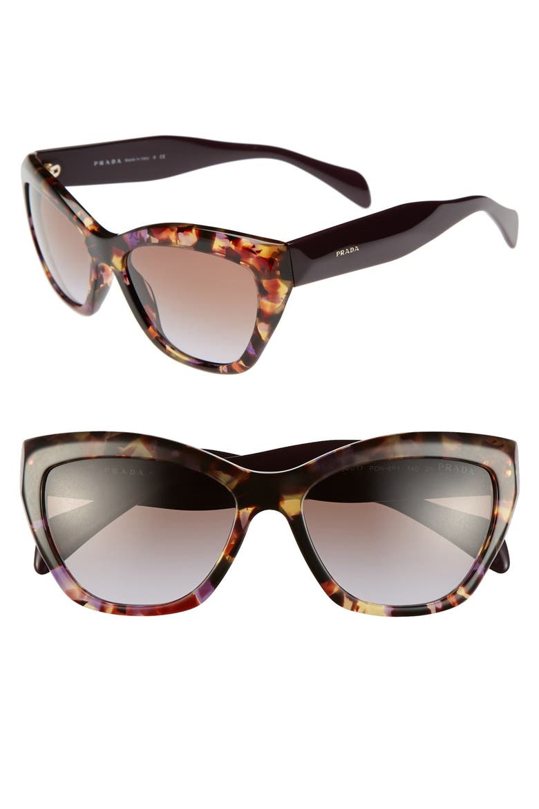 56mm Cat Eye Sunglasses, Main, color, VIOLET