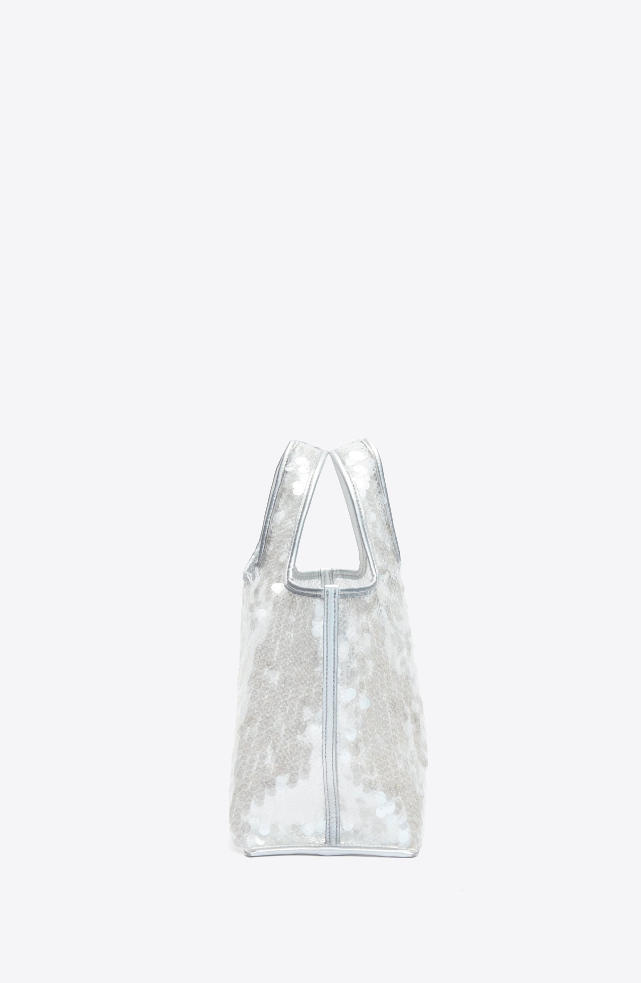 3.1 Phillip Lim Sequin Mini Market Tote, Alternate, color, Silver