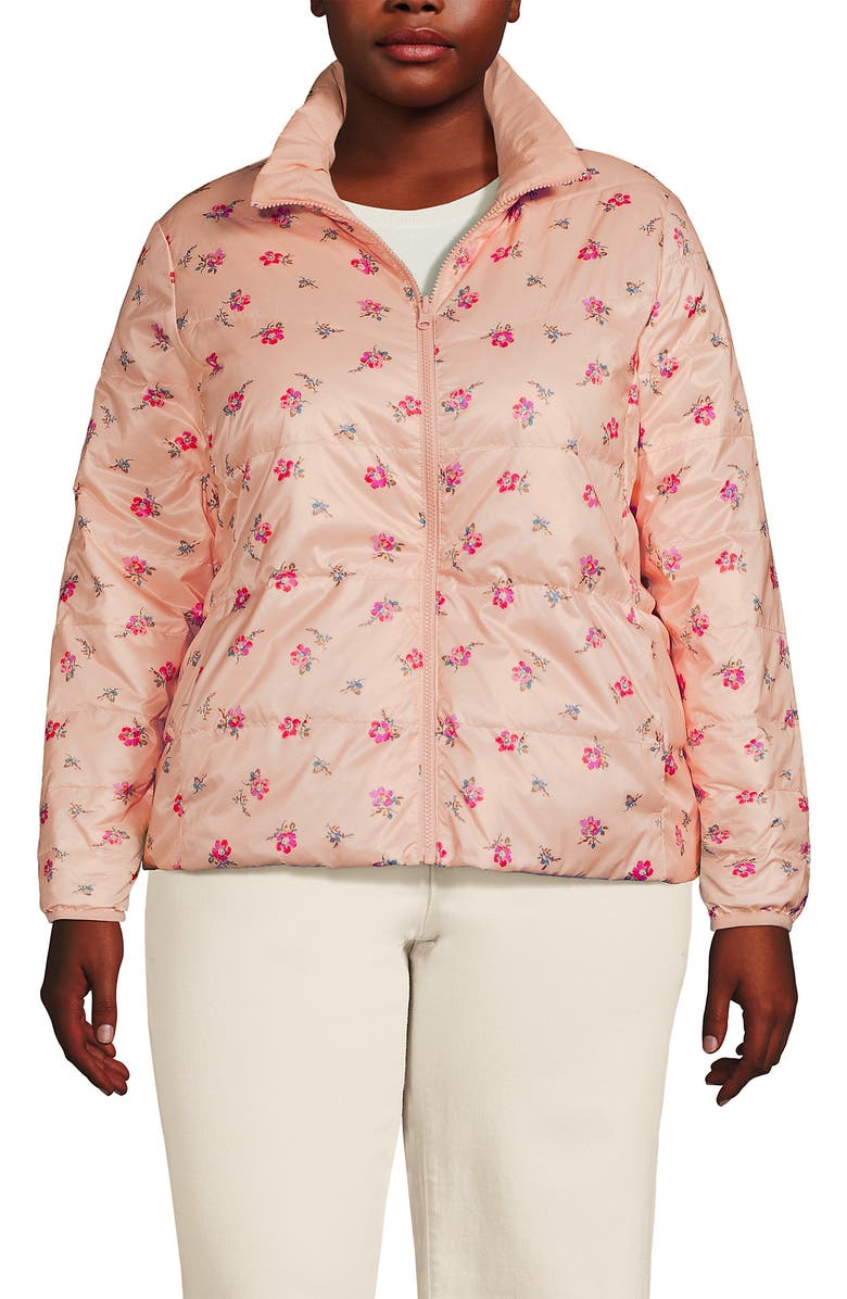 Lands' End Wanderweight Reversible Packable Down Jacket, Alternate, color, Pink/Oyster Pink Floral