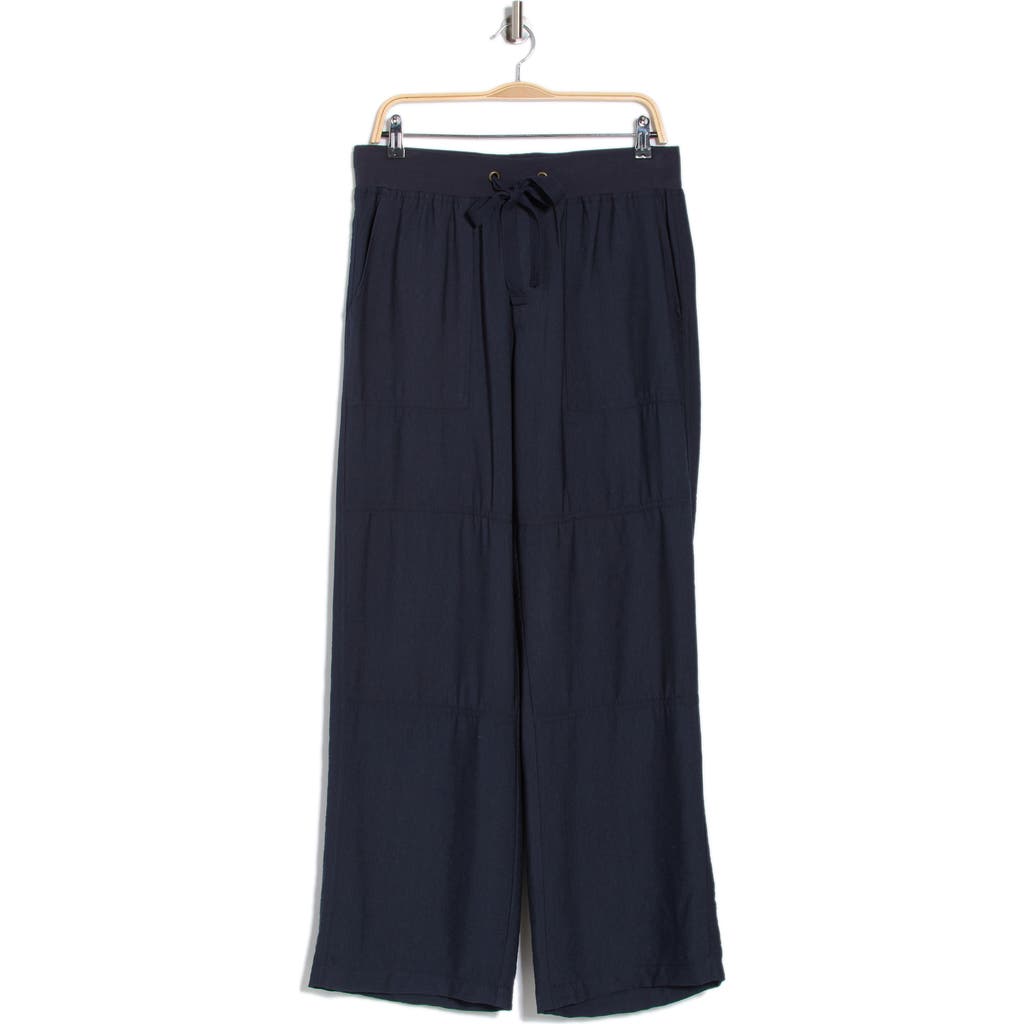 Sanctuary Twill Wide Leg Pants In Blue