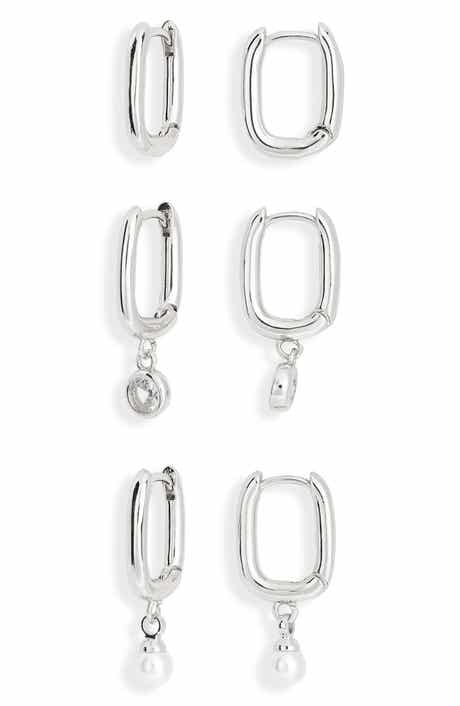 NORDSTROM RACK Set of 3 Oval Hoop Earrings