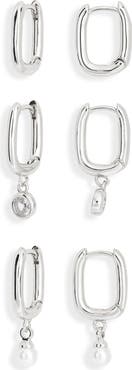 NORDSTROM RACK Set of 3 Oval Hoop Earrings