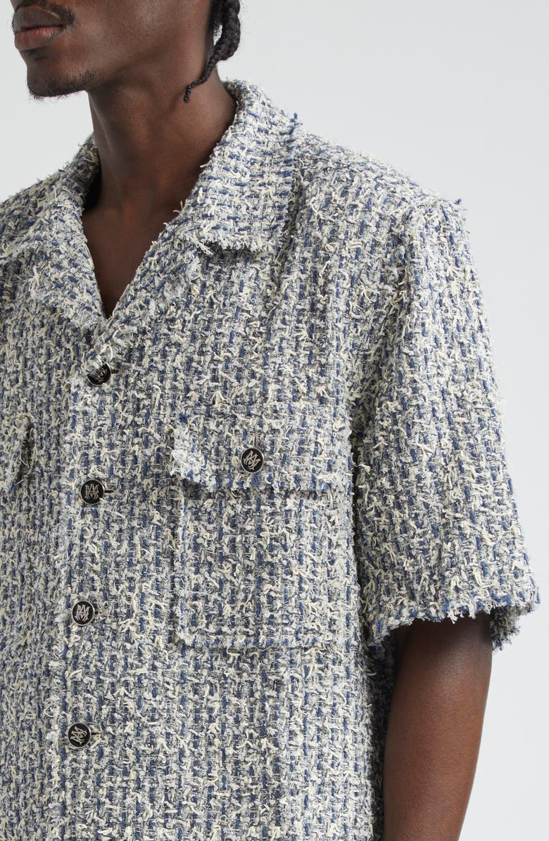 AMIRI Bouclé Tweed Camp Shirt, Alternate, color, 